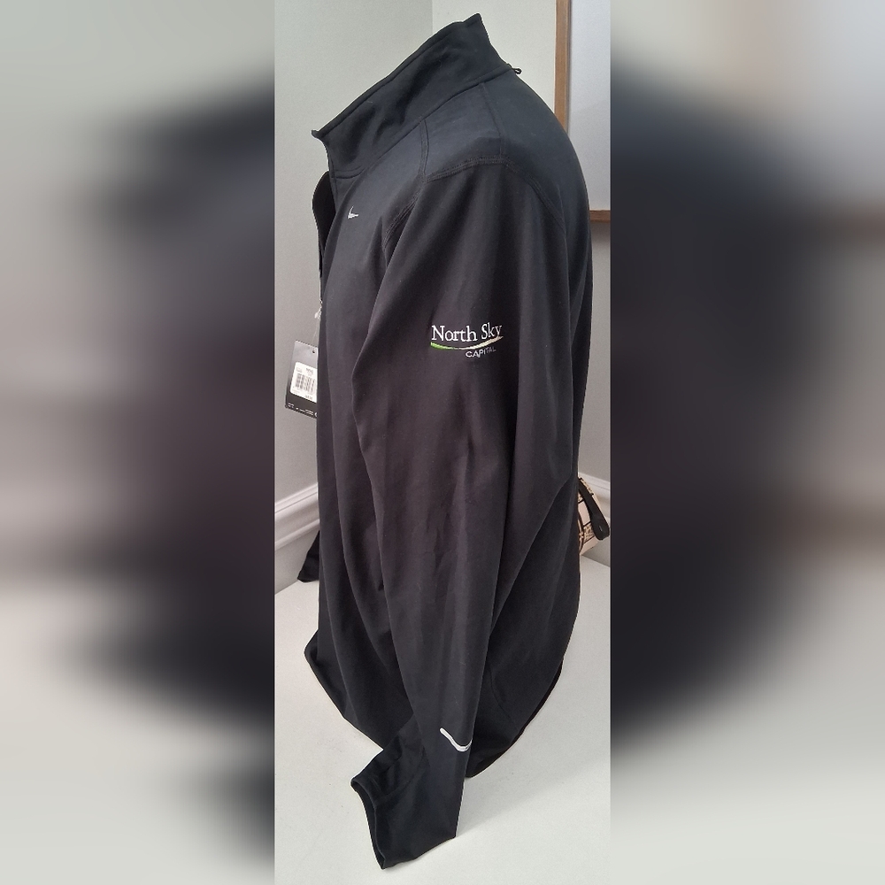 Nike Running Black Dri-Fit Long Sleeve W/ Business Logo On Arm Sz XXL NWT - Picture 7 of 11